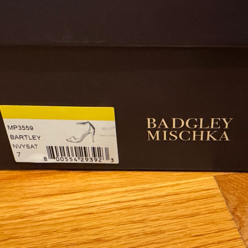 Badgley Mischka Midnight Blue Embellished Heels - Picture 2 of 2